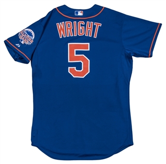 2013 David Wright Game Used New York Mets Blue Alternate Jersey Used on 6/16/2013 (MLB Authenticated)